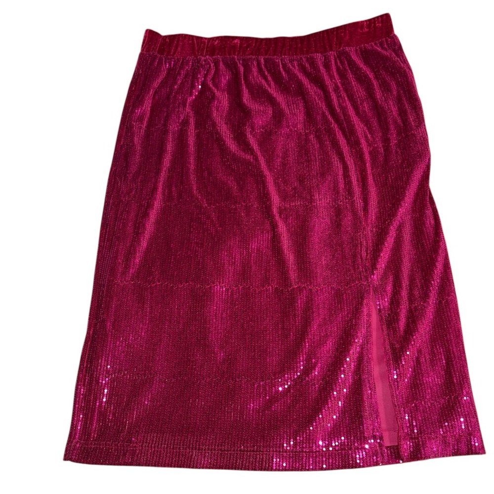 Ivy City Co Monique Skirt in Pink Sequin Sz. 1X - Picture 5 of 8